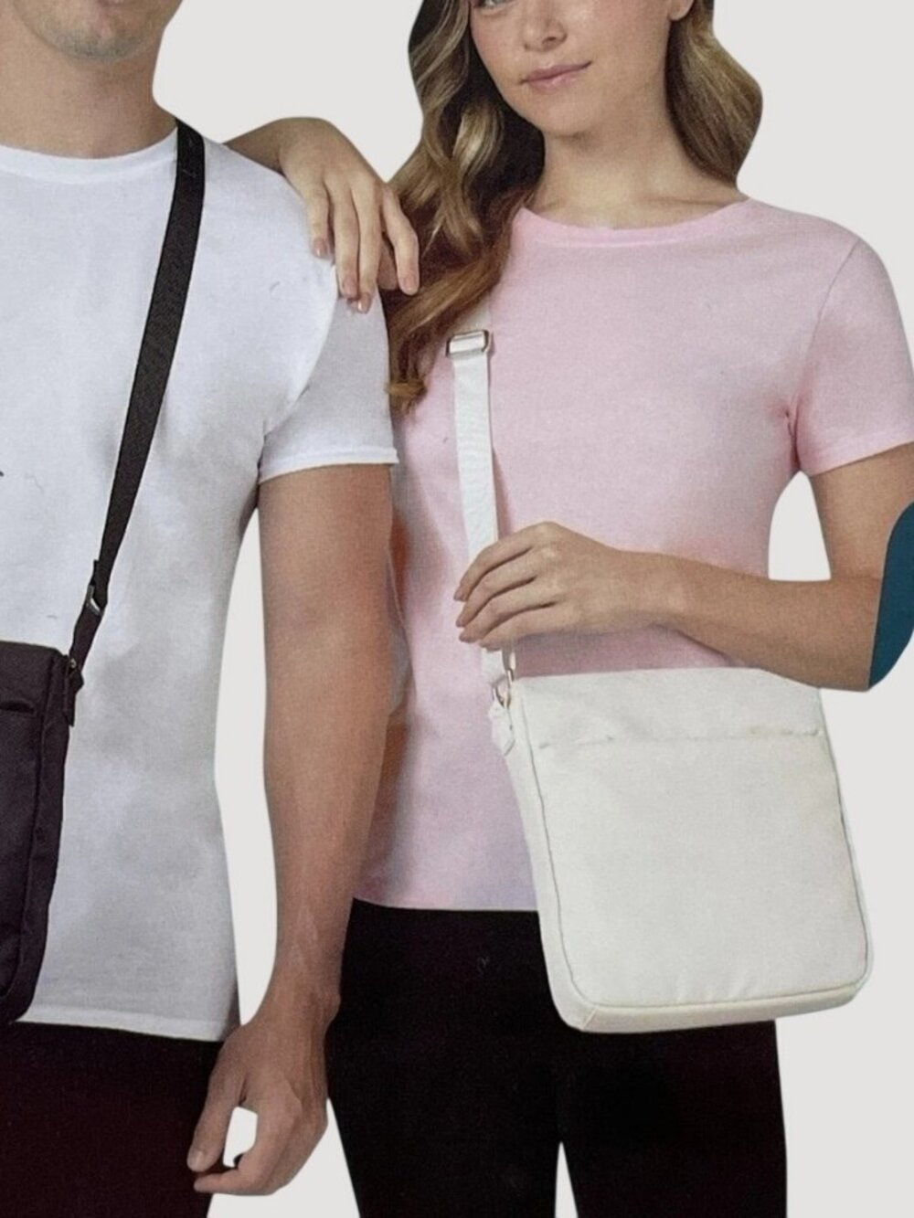 32 Degrees Cool Water-Resistant Unisex Crossbody Bag Cream (NWT)